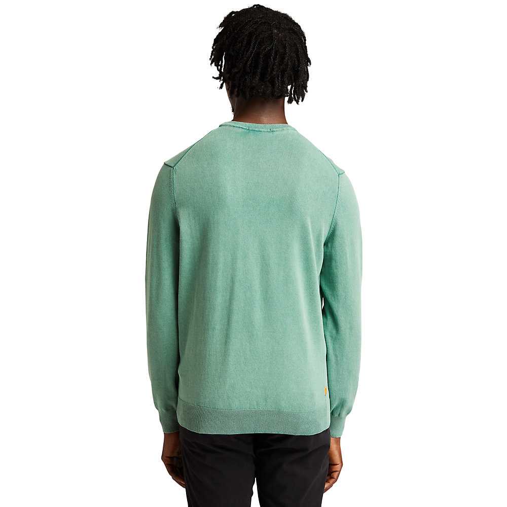 Men's Timberland Lightweight Washed Sweatshirt Green | UAE-5372641