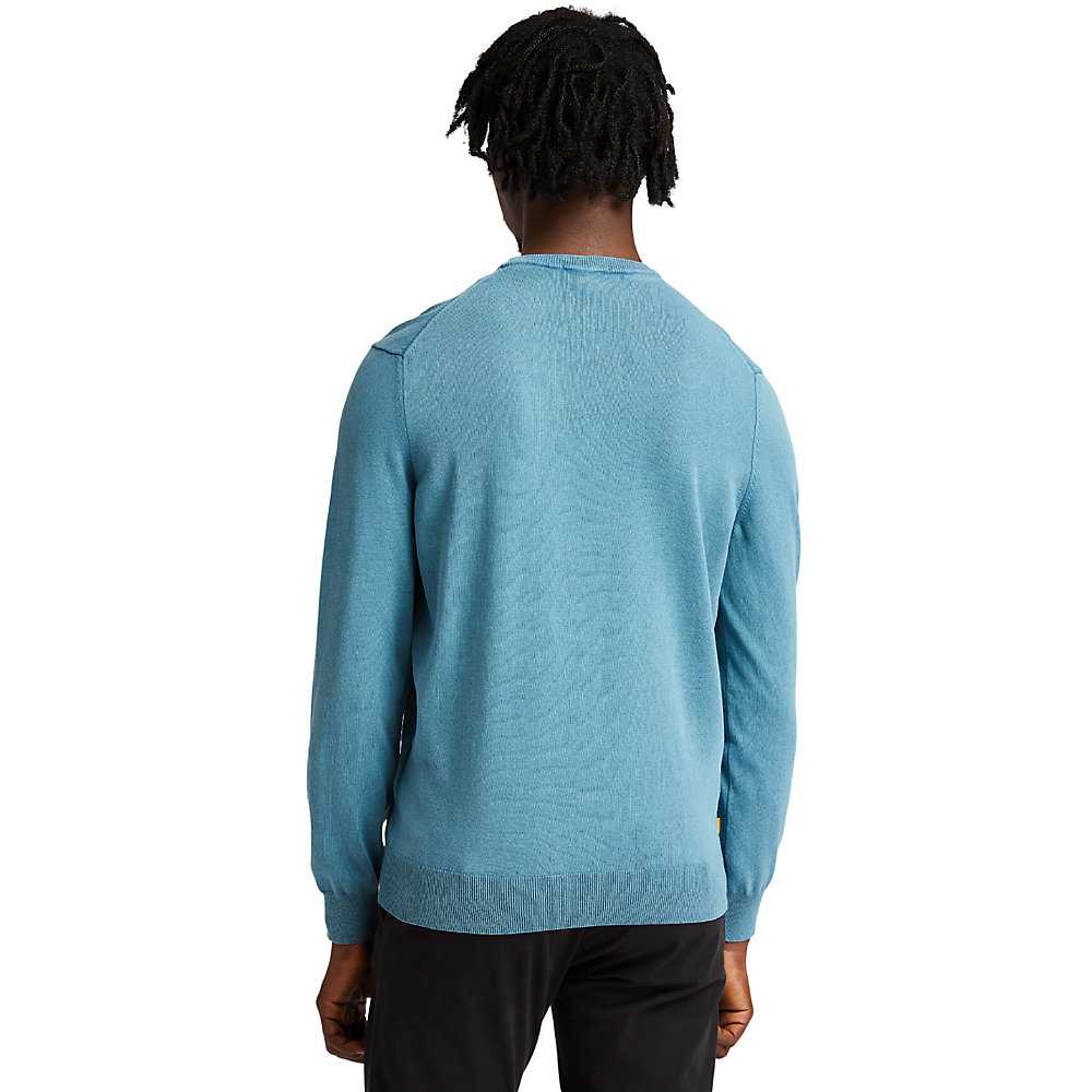 Men's Timberland Lightweight Washed Sweatshirt Blue | UAE-9758240