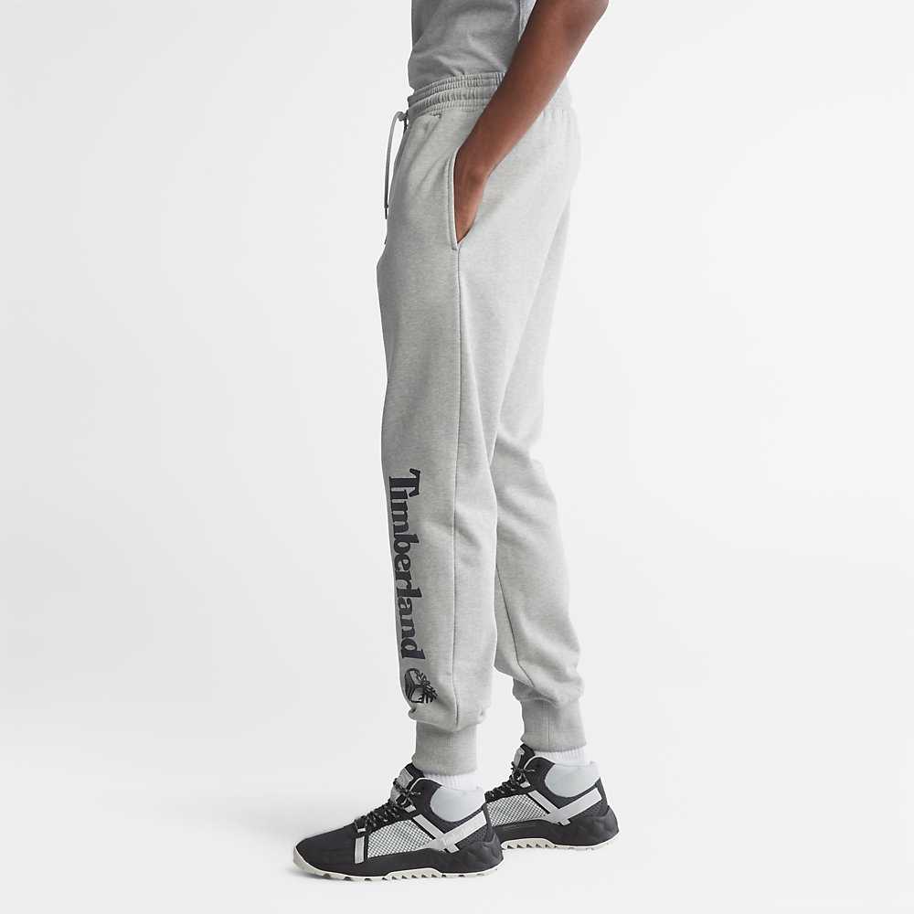 Men's Timberland Logo Sweatpants Grey | UAE-7324106