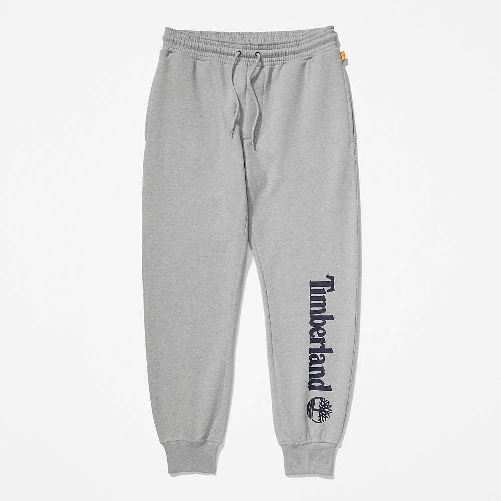 Men's Timberland Logo Sweatpants Grey | UAE-7324106