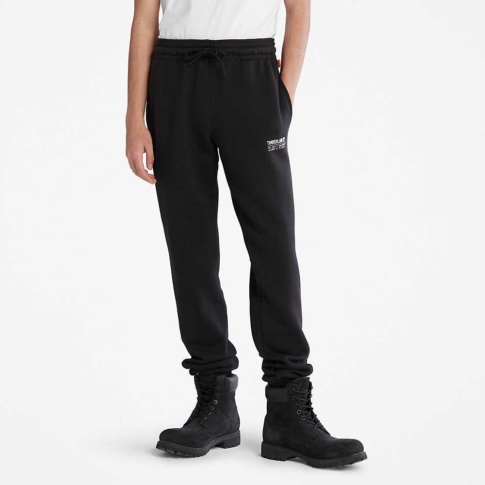 Men's Timberland Luxe Comfort Essentials Refibra™ Track Pants Black | UAE-5013496