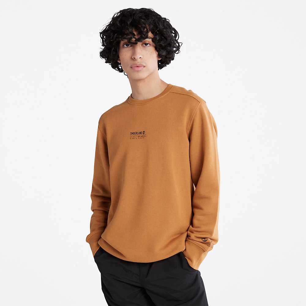 Men's Timberland Luxe Comfort Essentials Raglan Refibra™ Sweatshirt Light Brown | UAE-5846709