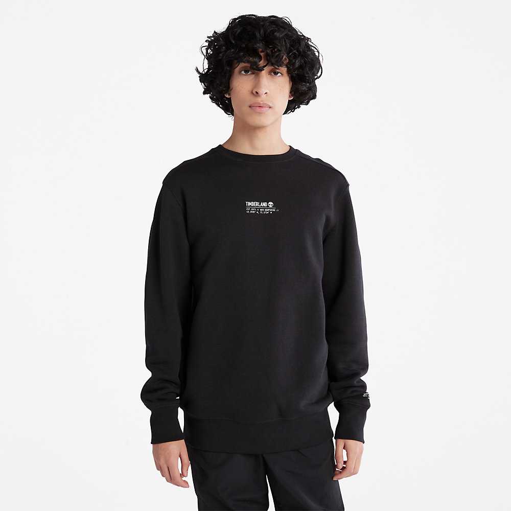 Men's Timberland Luxe Comfort Essentials Raglan Refibra™ Sweatshirt Black | UAE-6948705