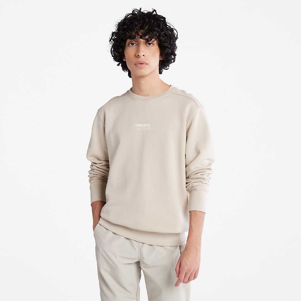 Men's Timberland Luxe Comfort Essentials Raglan Refibra™ Sweatshirt Light Grey | UAE-7526930