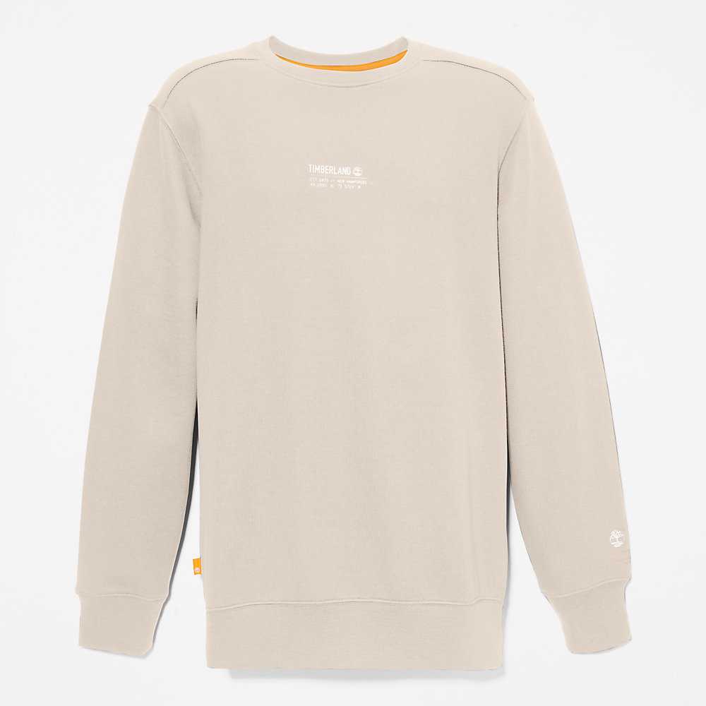 Men's Timberland Luxe Comfort Essentials Raglan Refibra™ Sweatshirt Light Grey | UAE-7526930