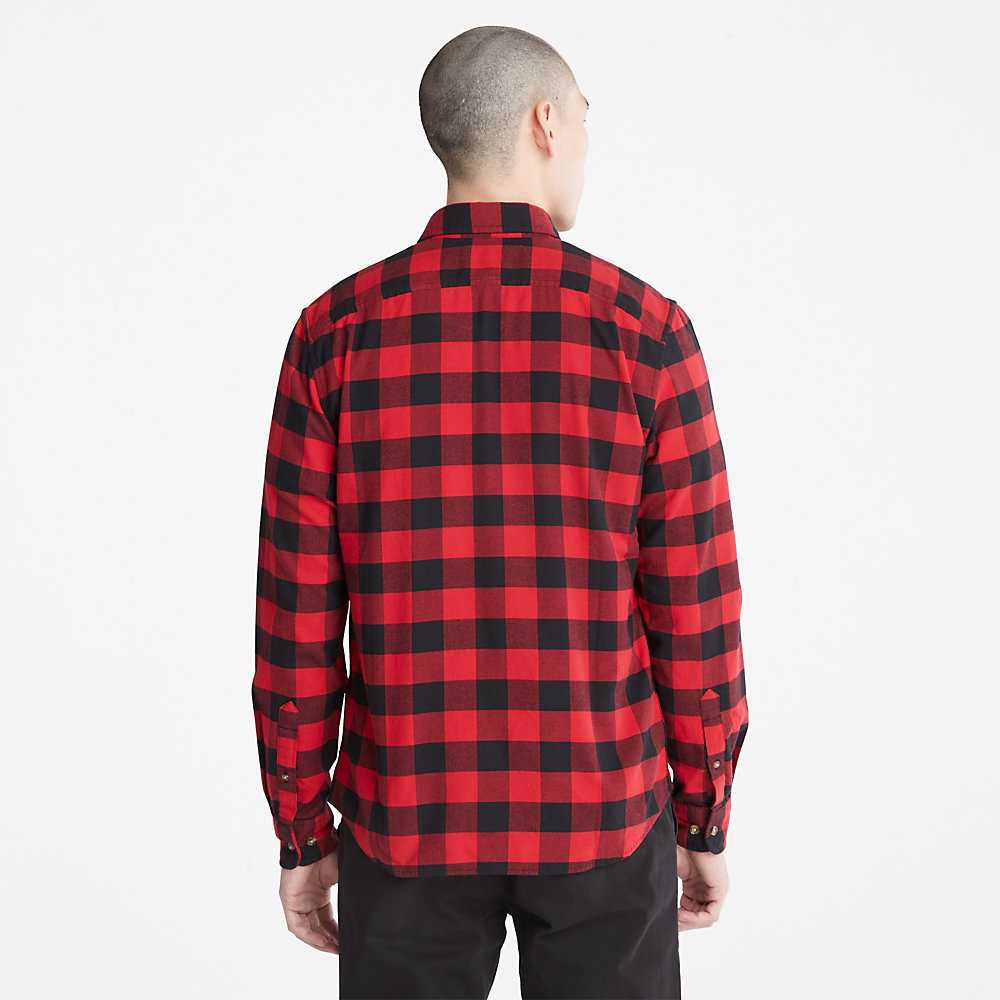 Men's Timberland Mascoma River Check Shirt Red | UAE-3790615