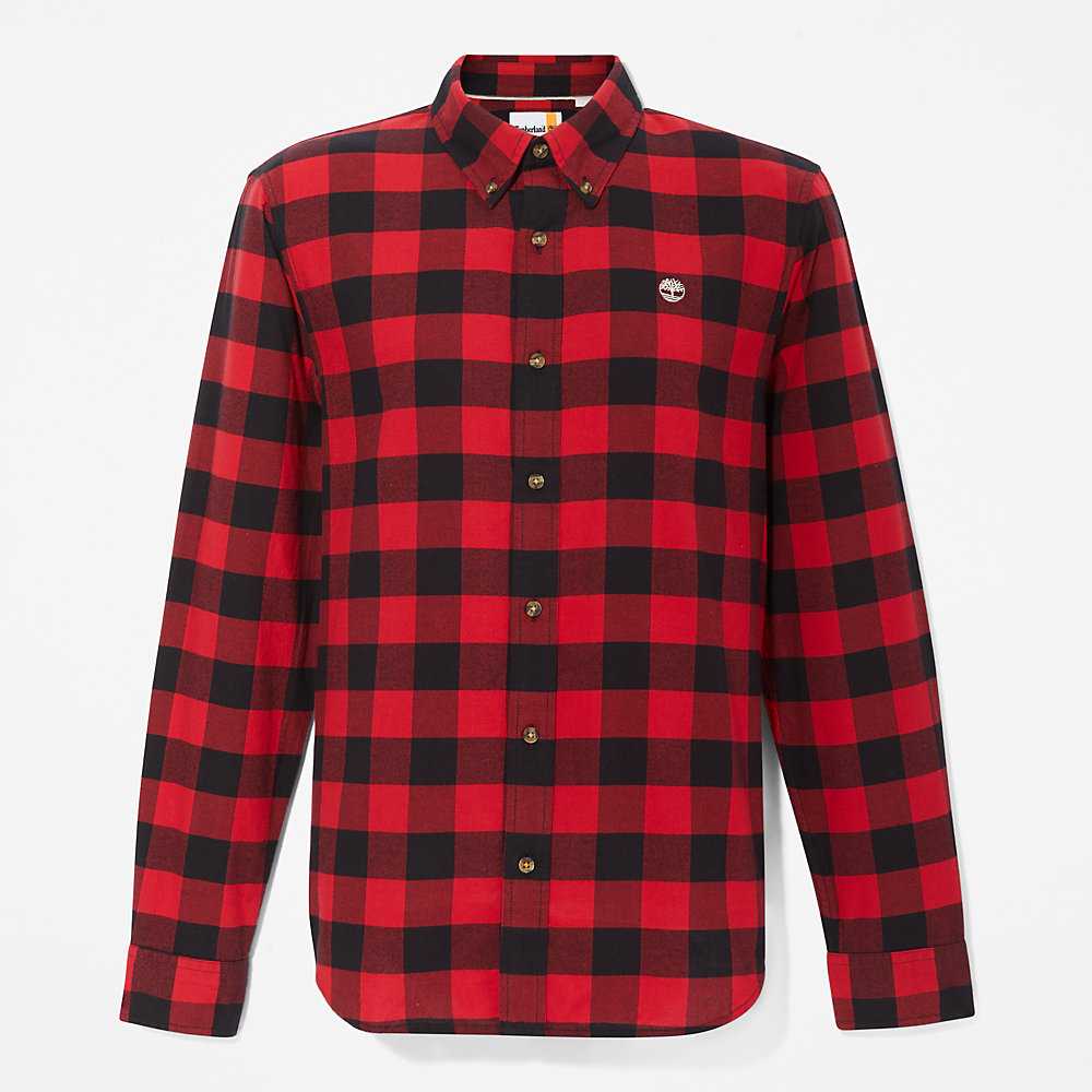 Men's Timberland Mascoma River Check Shirt Red | UAE-3790615