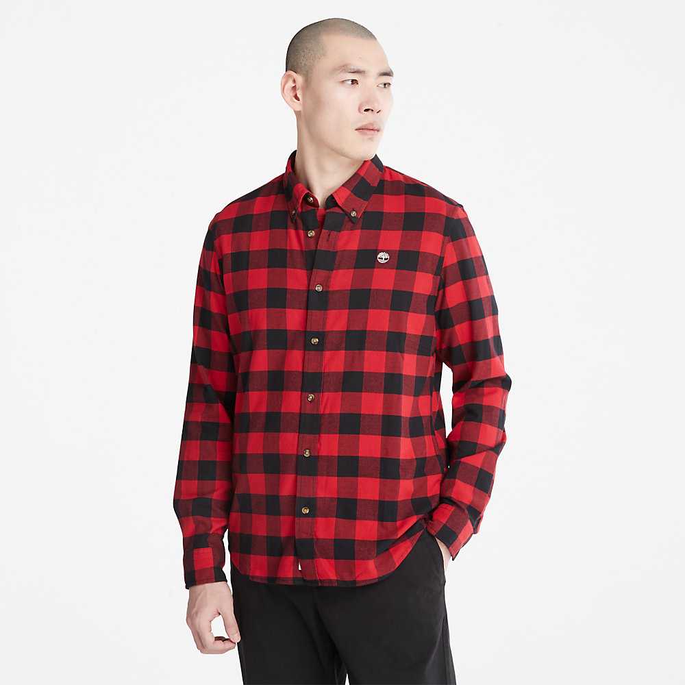 Men\'s Timberland Mascoma River Check Shirt Red | UAE-3790615