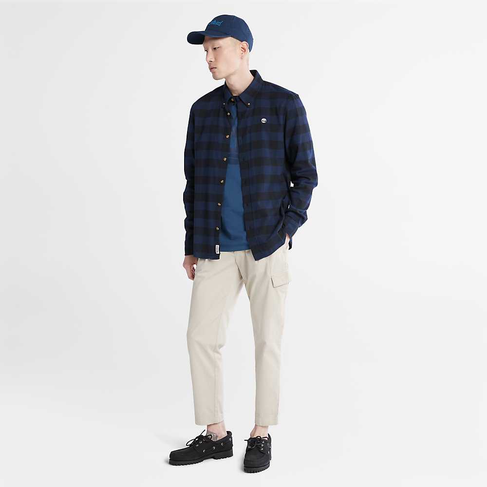 Men's Timberland Mascoma River Check Shirt Navy | UAE-8937245