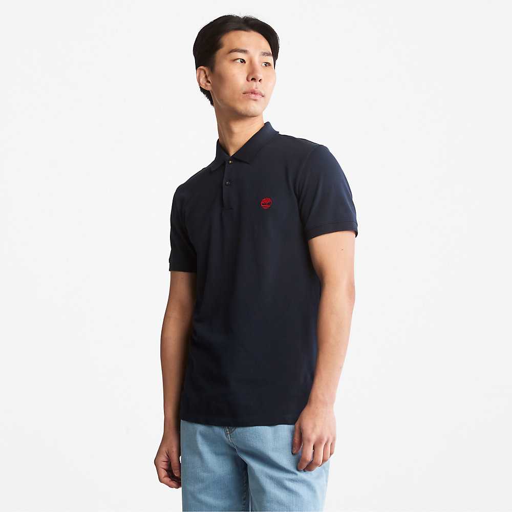 Men\'s Timberland Merrymeeting River Polo Shirts Navy | UAE-0678413