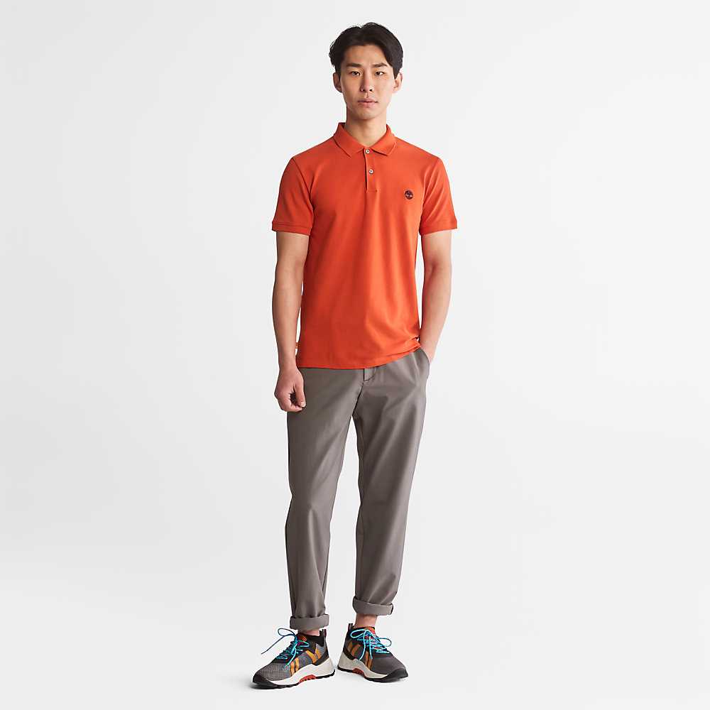 Men's Timberland Merrymeeting River Polo Shirts Orange | UAE-2104983