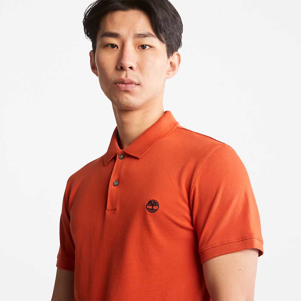 Men's Timberland Merrymeeting River Polo Shirts Orange | UAE-2104983