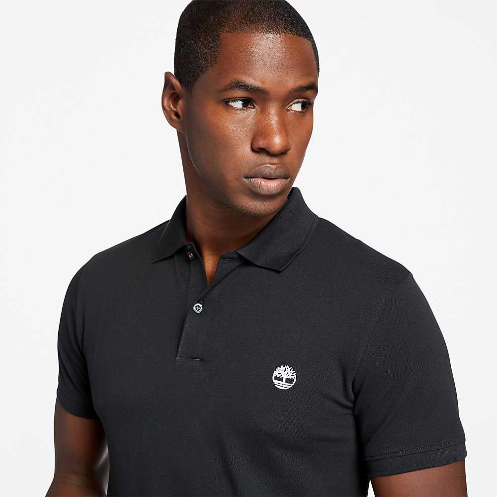 Men's Timberland Merrymeeting River Polo Shirts Black | UAE-2761850