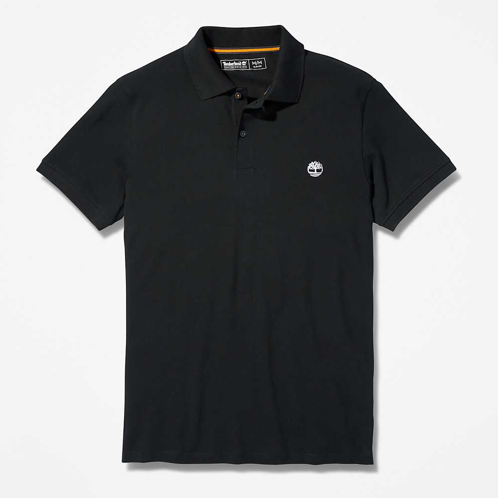 Men's Timberland Merrymeeting River Polo Shirts Black | UAE-2761850