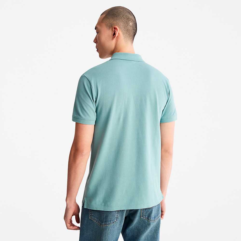 Men's Timberland Merrymeeting River Polo Shirts Turquoise | UAE-5724913