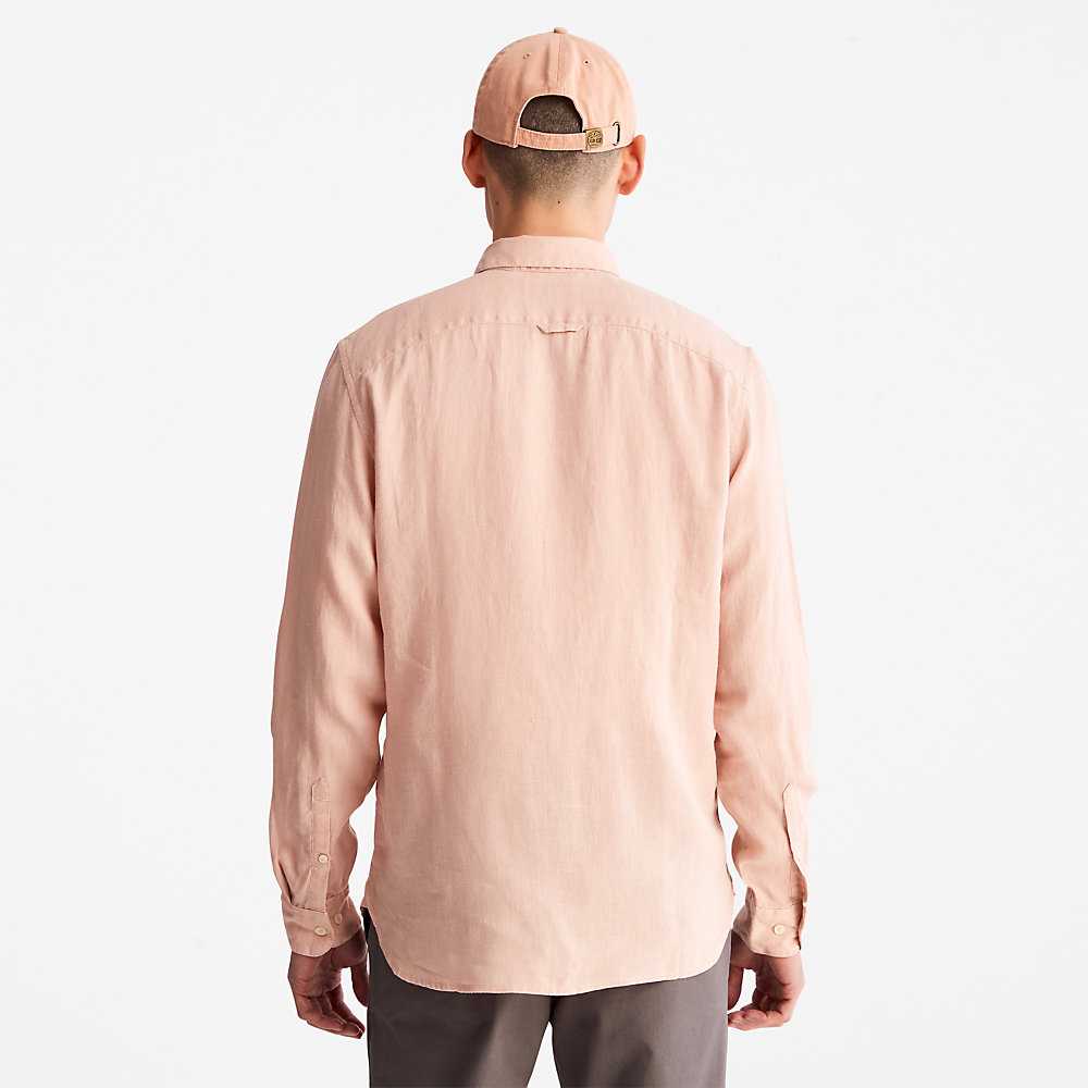 Men's Timberland Mill River Shirts Light Pink | UAE-3127450