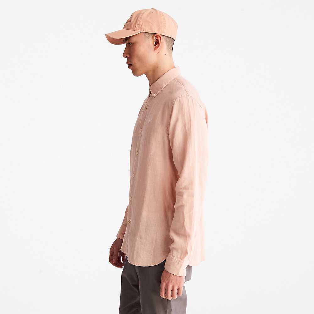 Men's Timberland Mill River Shirts Light Pink | UAE-3127450