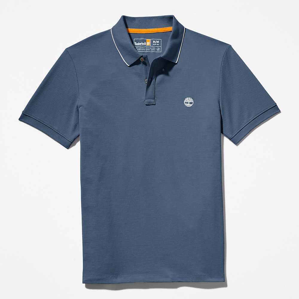 Men's Timberland Millers River Polo Shirts Dark Blue | UAE-0316587