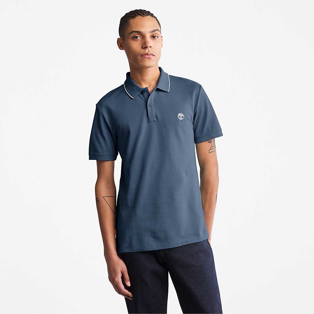 Men\'s Timberland Millers River Polo Shirts Dark Blue | UAE-0316587