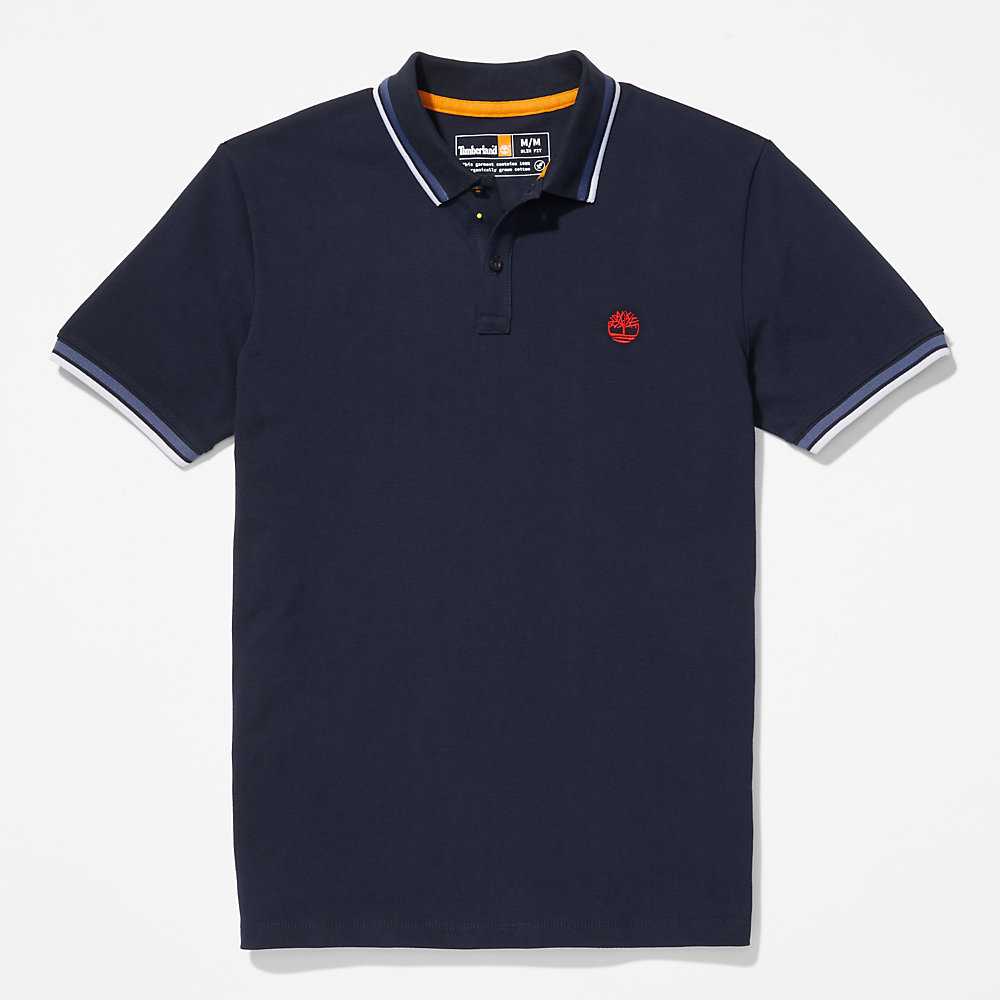 Men's Timberland Millers River Polo Shirts Navy | UAE-0354196