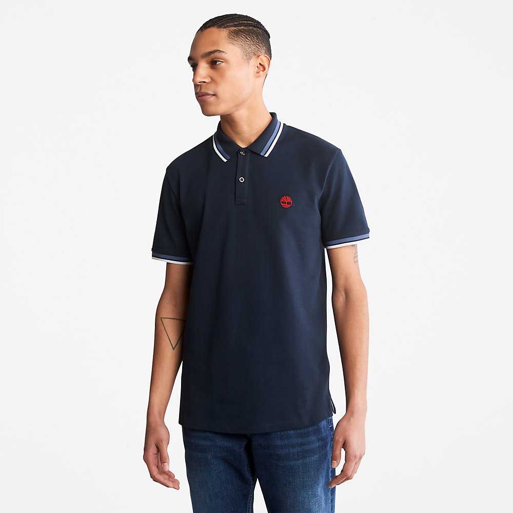 Men\'s Timberland Millers River Polo Shirts Navy | UAE-0354196