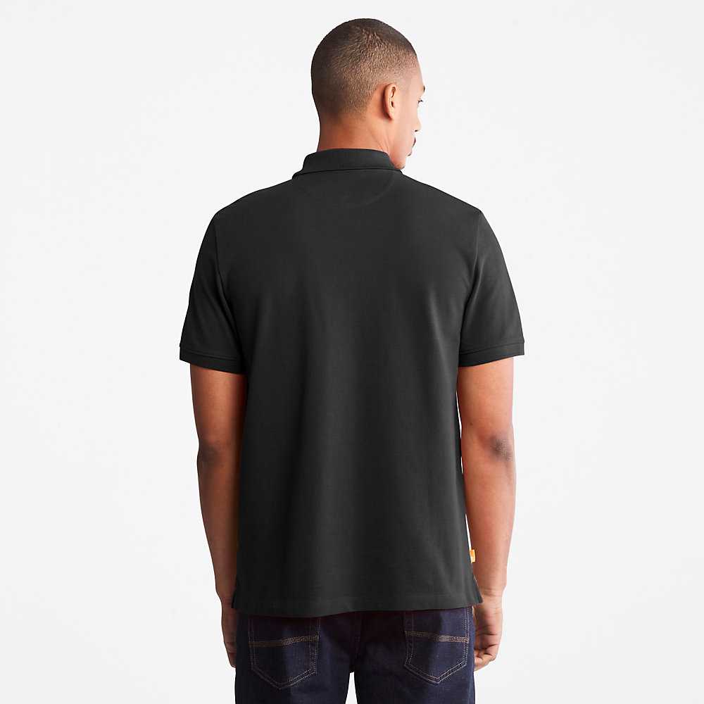 Men's Timberland Millers River Polo Shirts Black | UAE-0369485