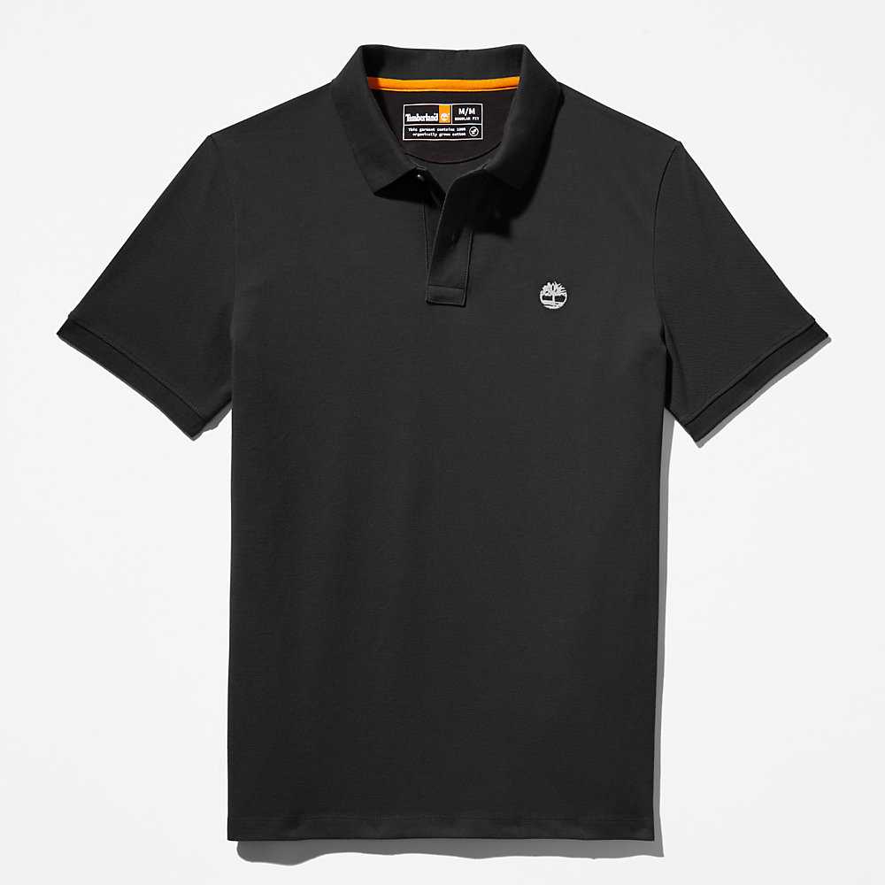 Men's Timberland Millers River Polo Shirts Black | UAE-0369485