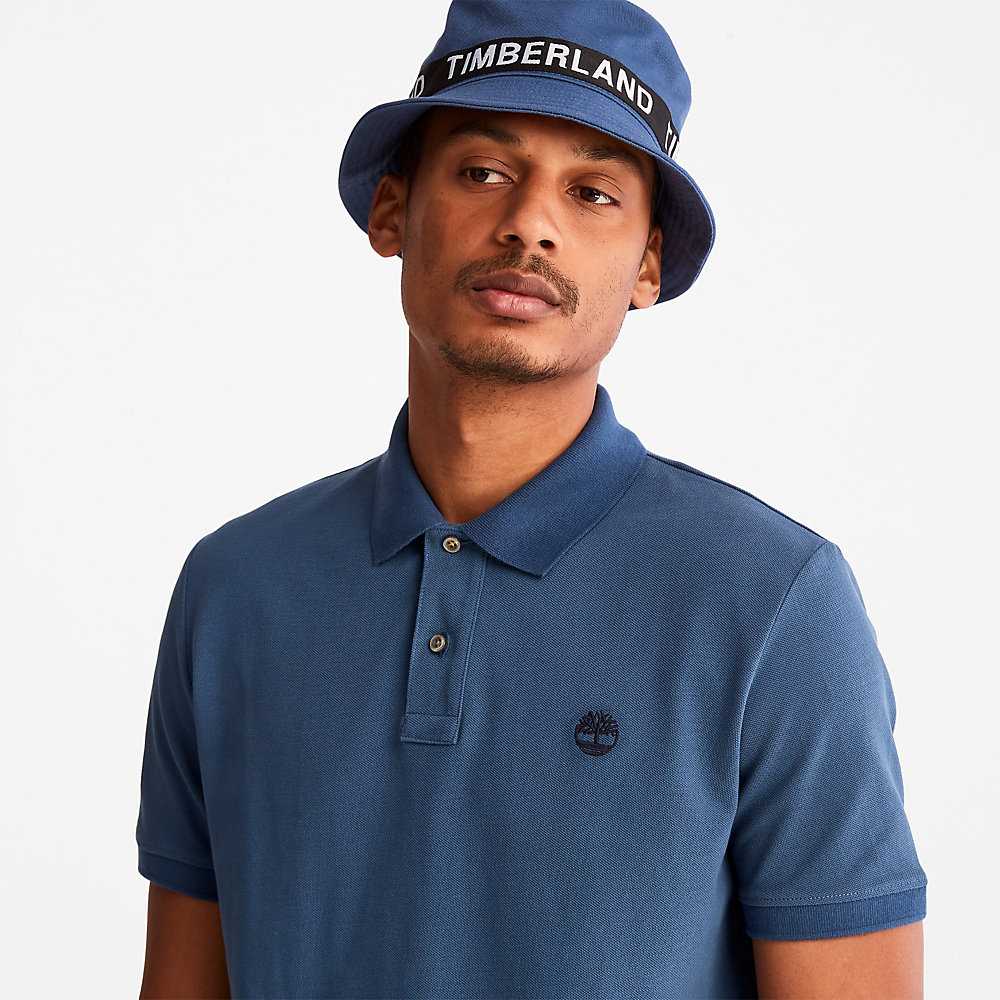 Men's Timberland Millers River Polo Shirts Dark Blue | UAE-0796425