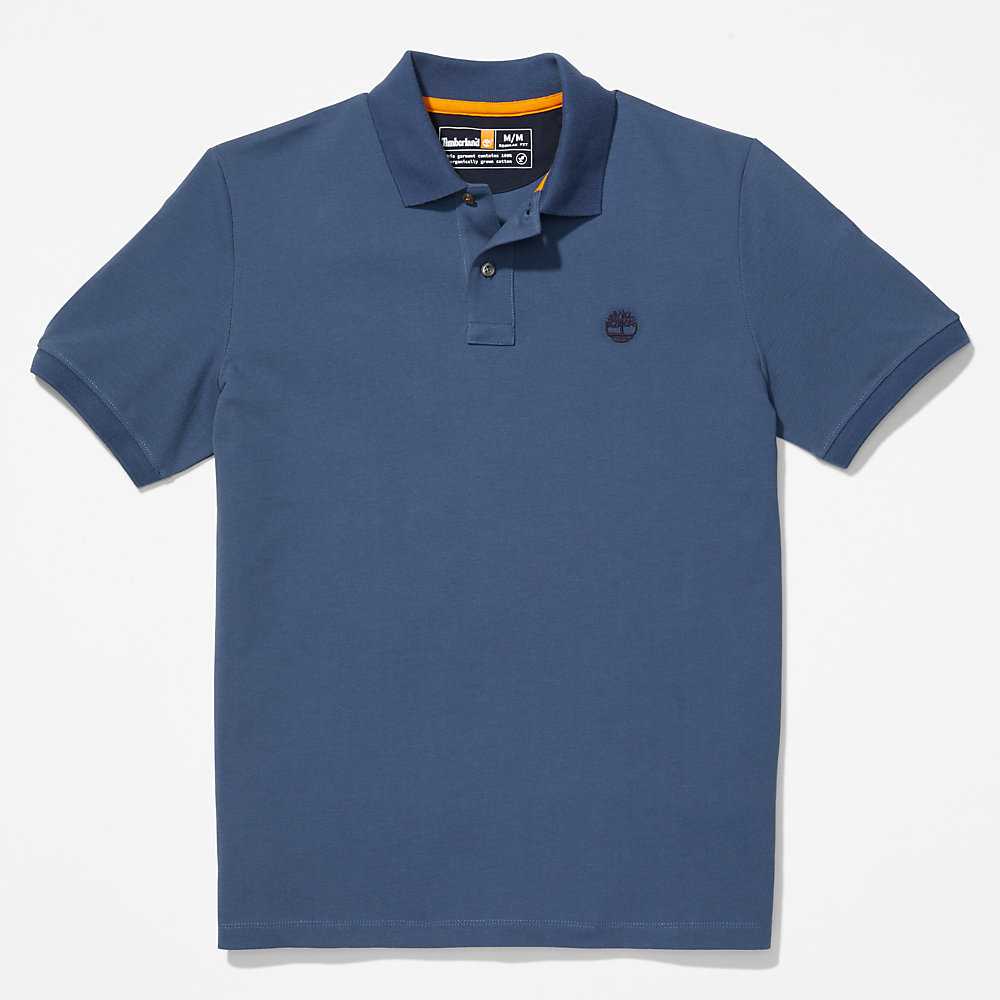 Men's Timberland Millers River Polo Shirts Dark Blue | UAE-0796425