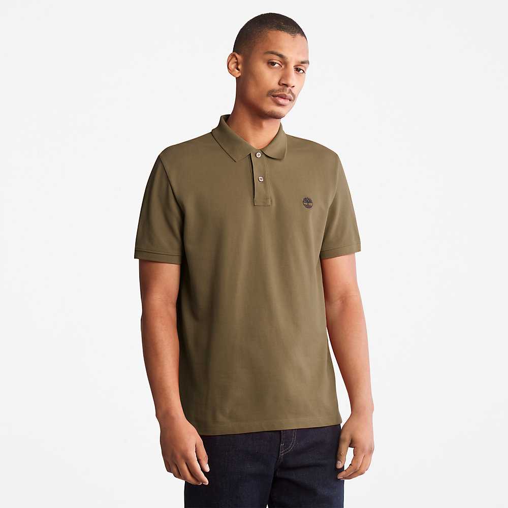 Men\'s Timberland Millers River Polo Shirts Green | UAE-1958632