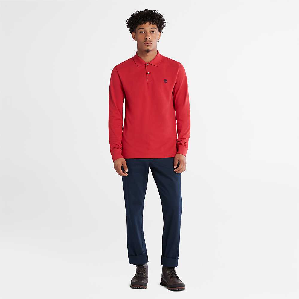 Men's Timberland Millers River Polo Shirts Red | UAE-2046987