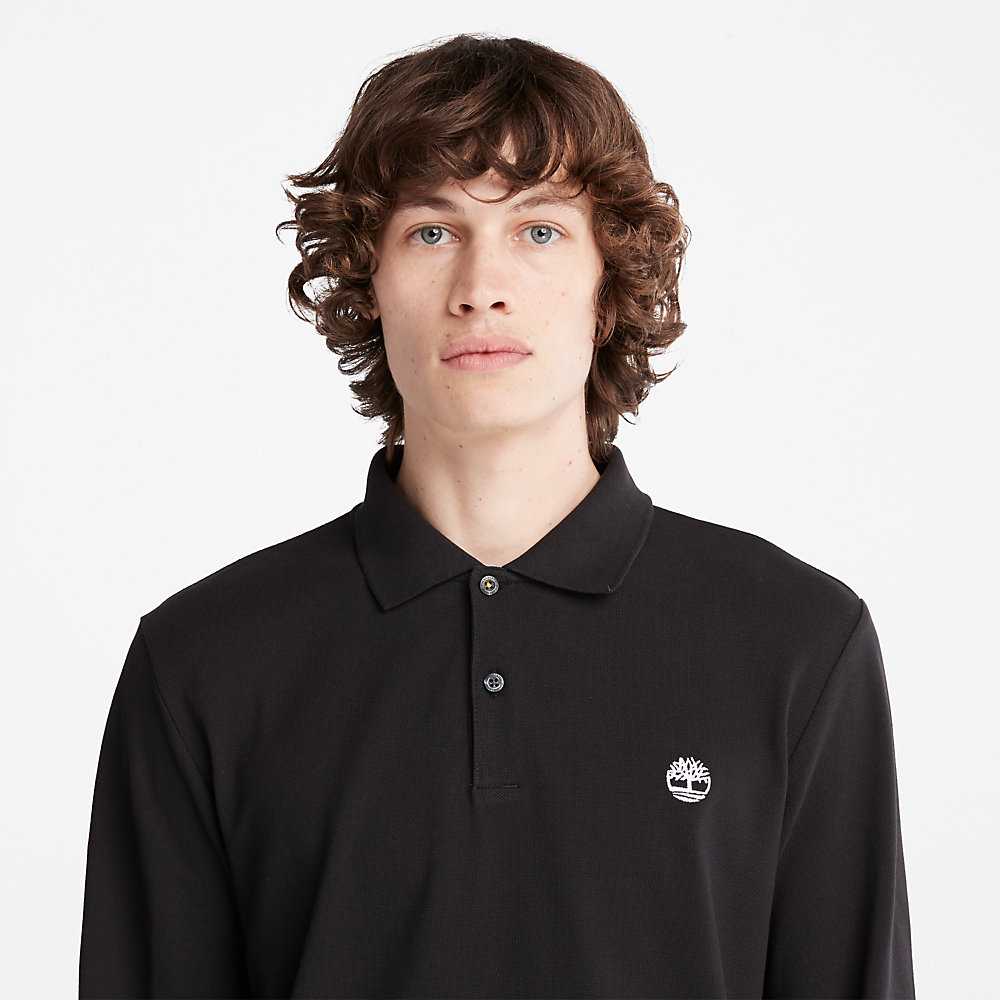 Men's Timberland Millers River Polo Shirts Black | UAE-2105673