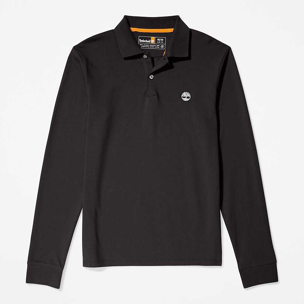 Men's Timberland Millers River Polo Shirts Black | UAE-2105673