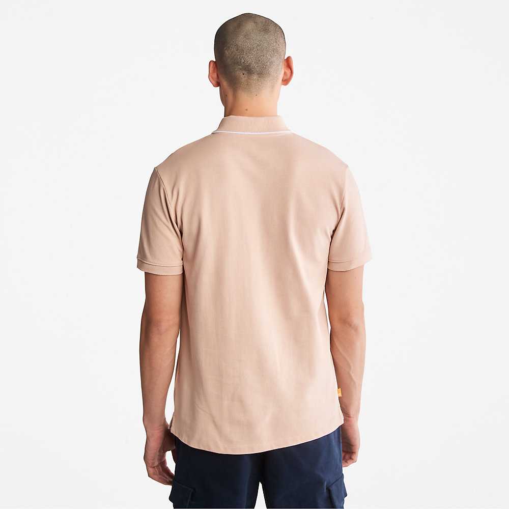 Men's Timberland Millers River Polo Shirts Light Pink | UAE-2476853