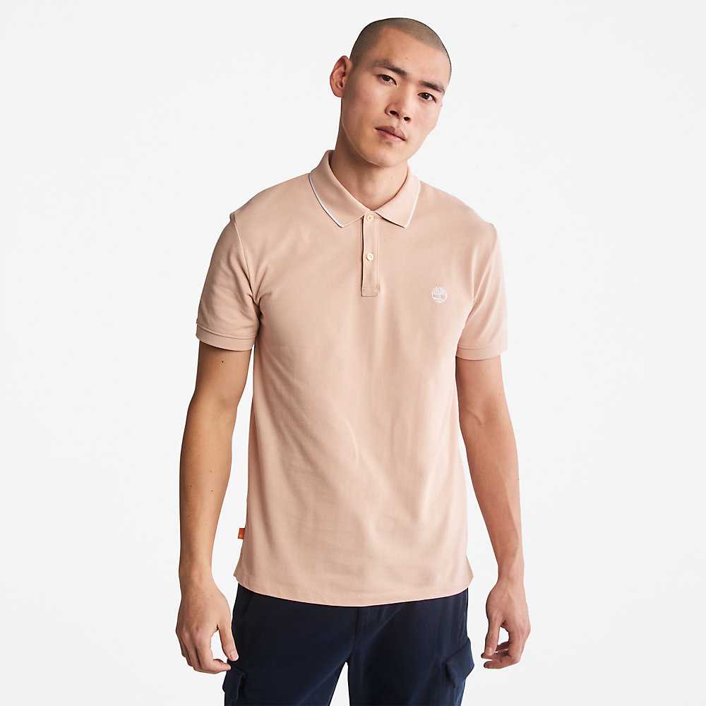 Men\'s Timberland Millers River Polo Shirts Light Pink | UAE-2476853