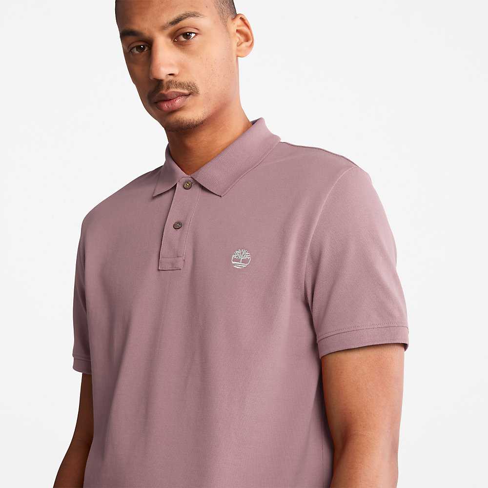 Men's Timberland Millers River Polo Shirts Pink | UAE-3976485