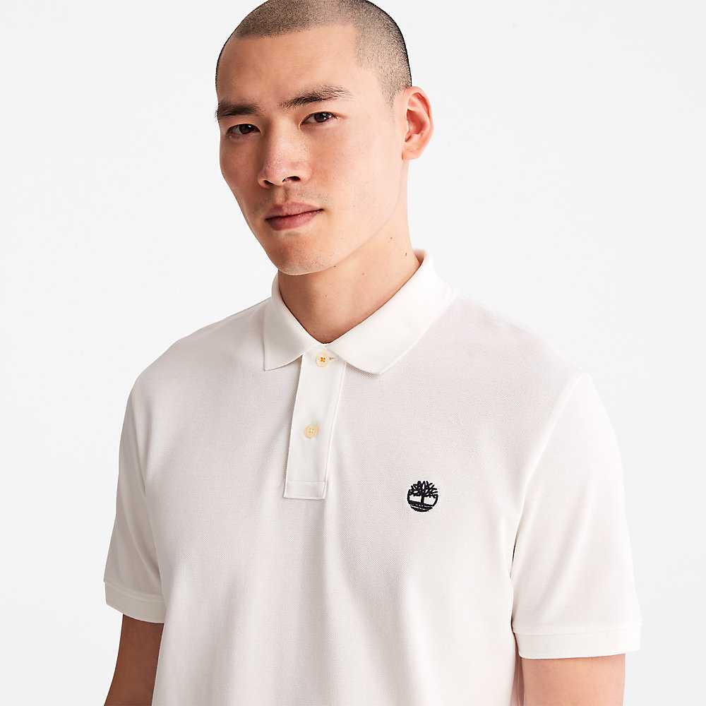 Men's Timberland Millers River Polo Shirts White | UAE-4765032