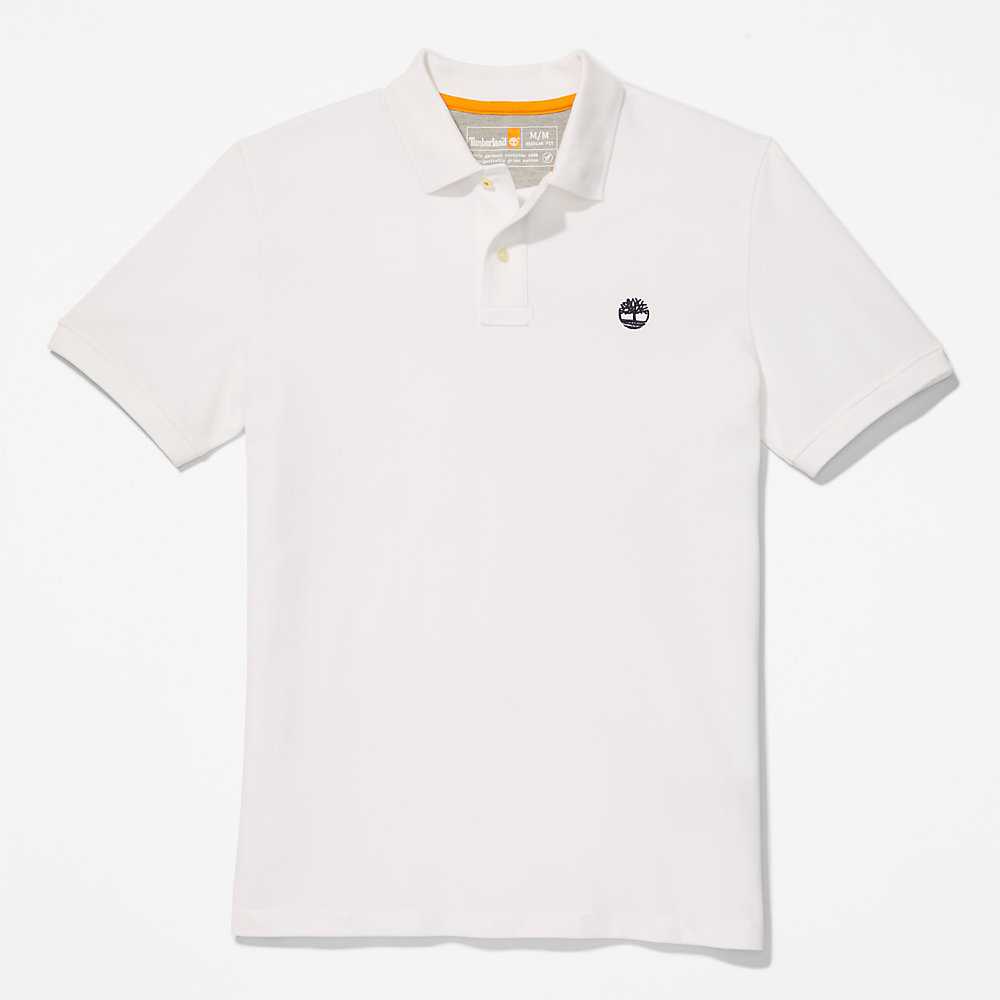 Men's Timberland Millers River Polo Shirts White | UAE-4765032