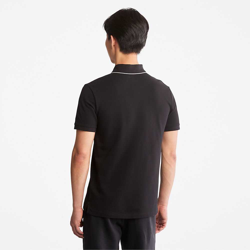 Men's Timberland Millers River Polo Shirts Black | UAE-6104378