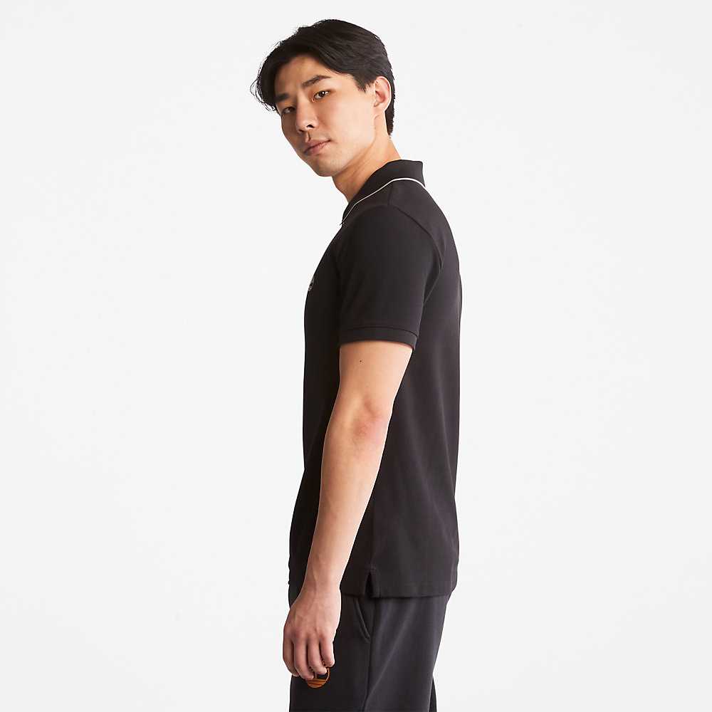 Men's Timberland Millers River Polo Shirts Black | UAE-6104378