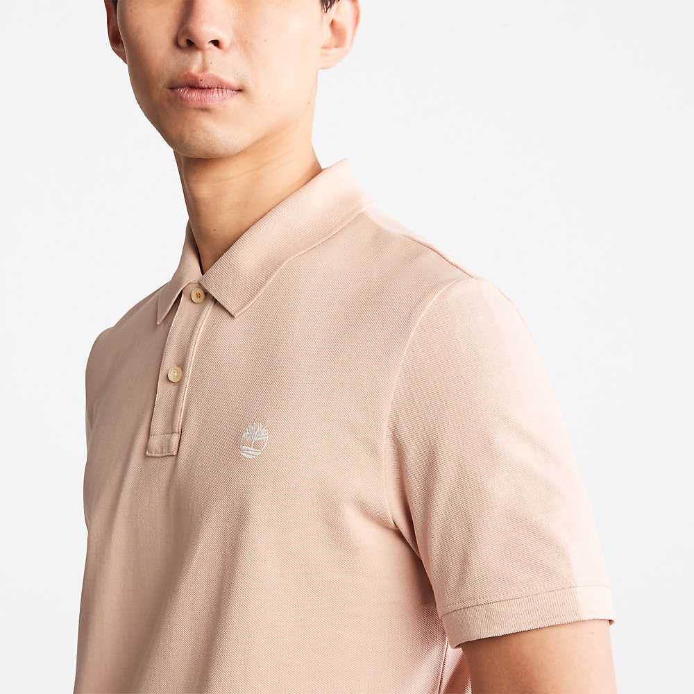 Men's Timberland Millers River Polo Shirts Light Pink | UAE-6429780