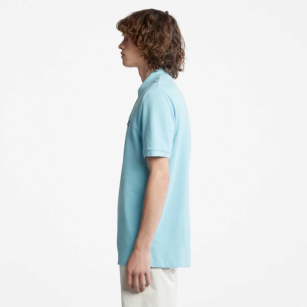 Men's Timberland Millers River Polo Shirts Light Blue | UAE-6495081