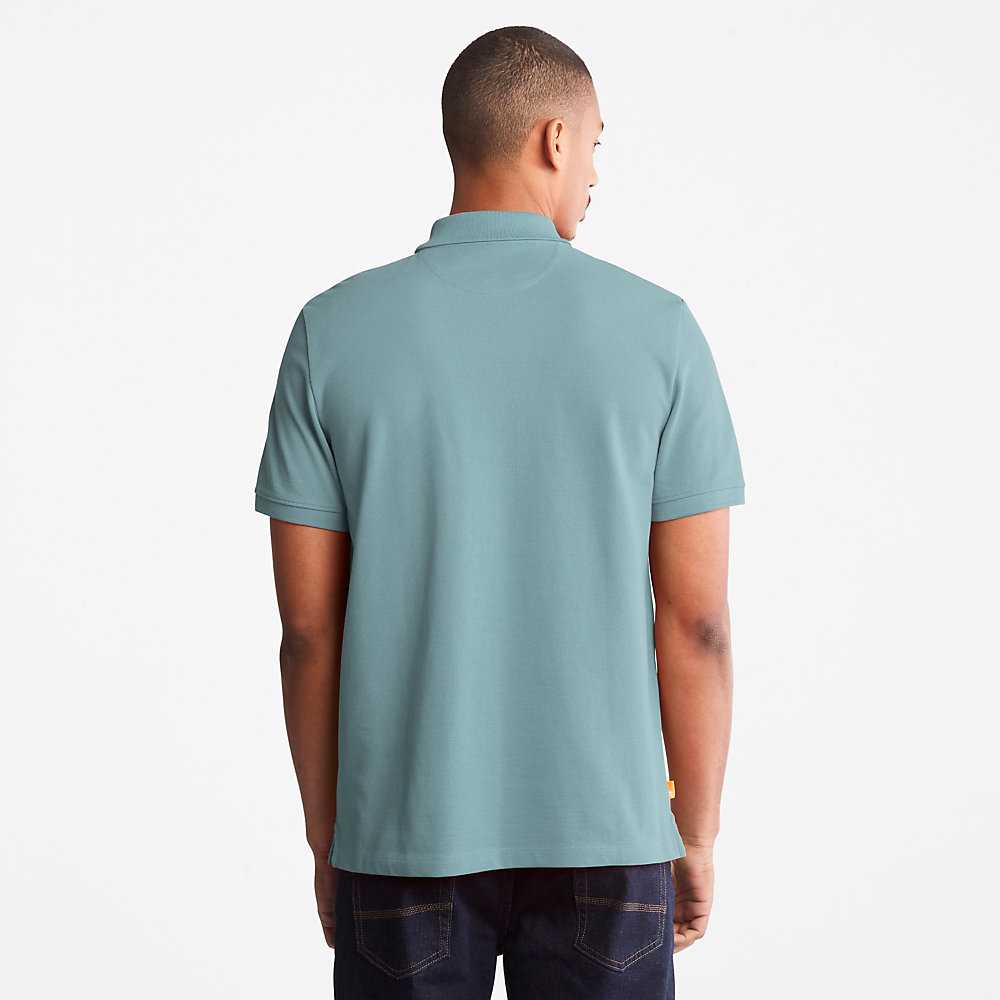 Men's Timberland Millers River Polo Shirts Turquoise | UAE-6925431