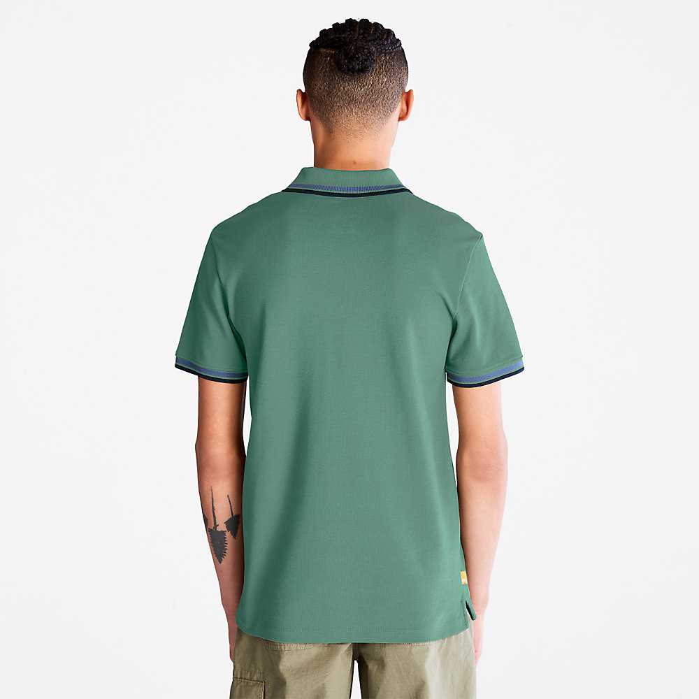 Men's Timberland Millers River Polo Shirts Turquoise | UAE-7139658