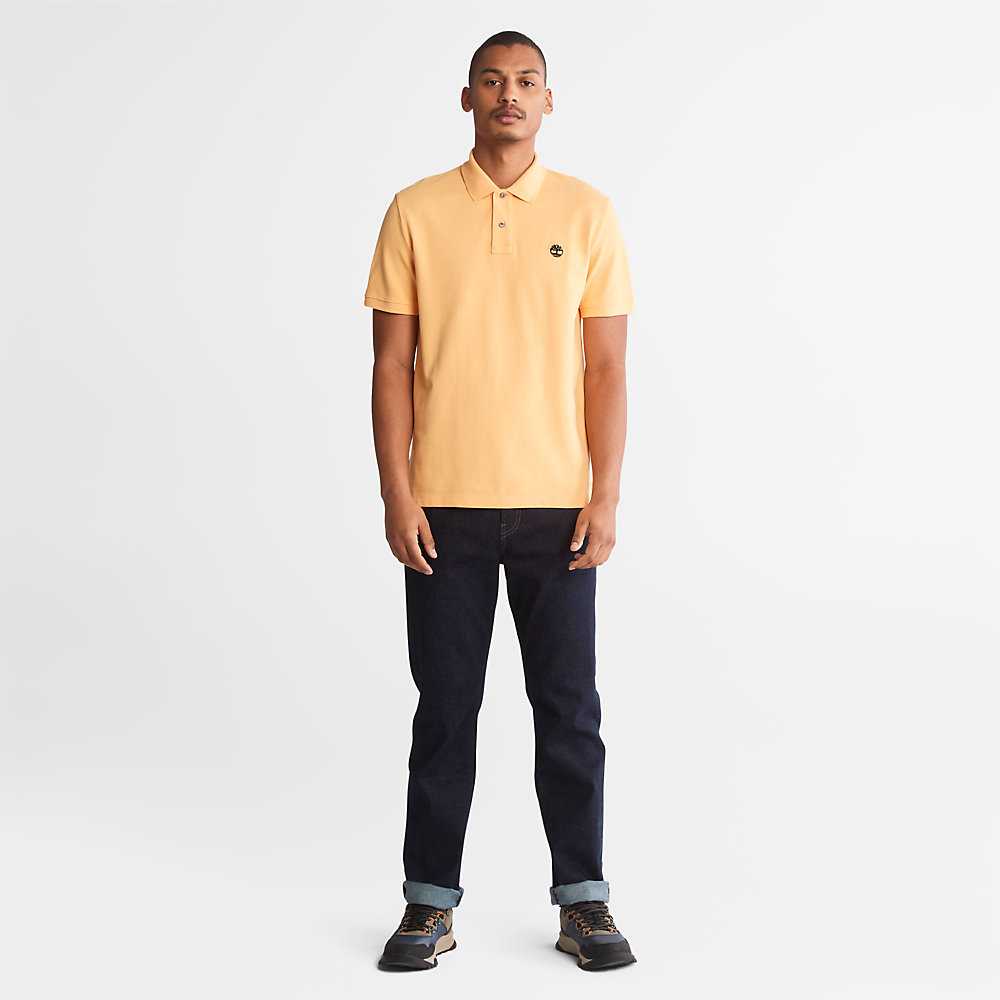 Men's Timberland Millers River Polo Shirts Orange | UAE-7835096