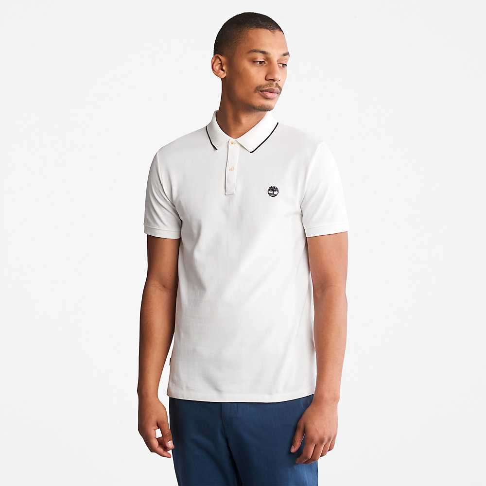 Men\'s Timberland Millers River Polo Shirts White | UAE-8140673