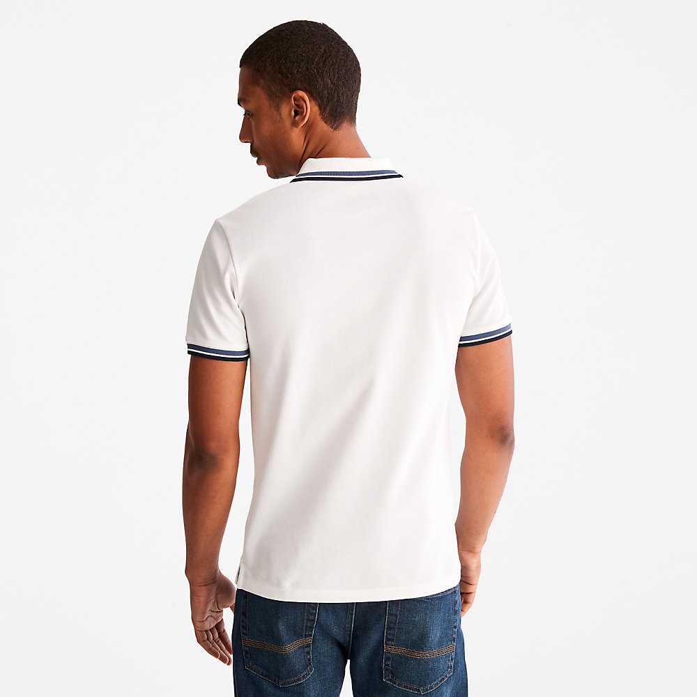 Men's Timberland Millers River Polo Shirts White | UAE-9205134