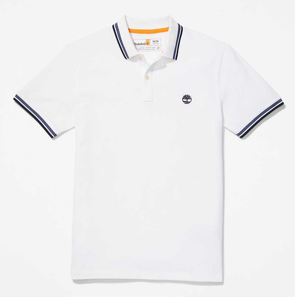 Men's Timberland Millers River Polo Shirts White | UAE-9205134