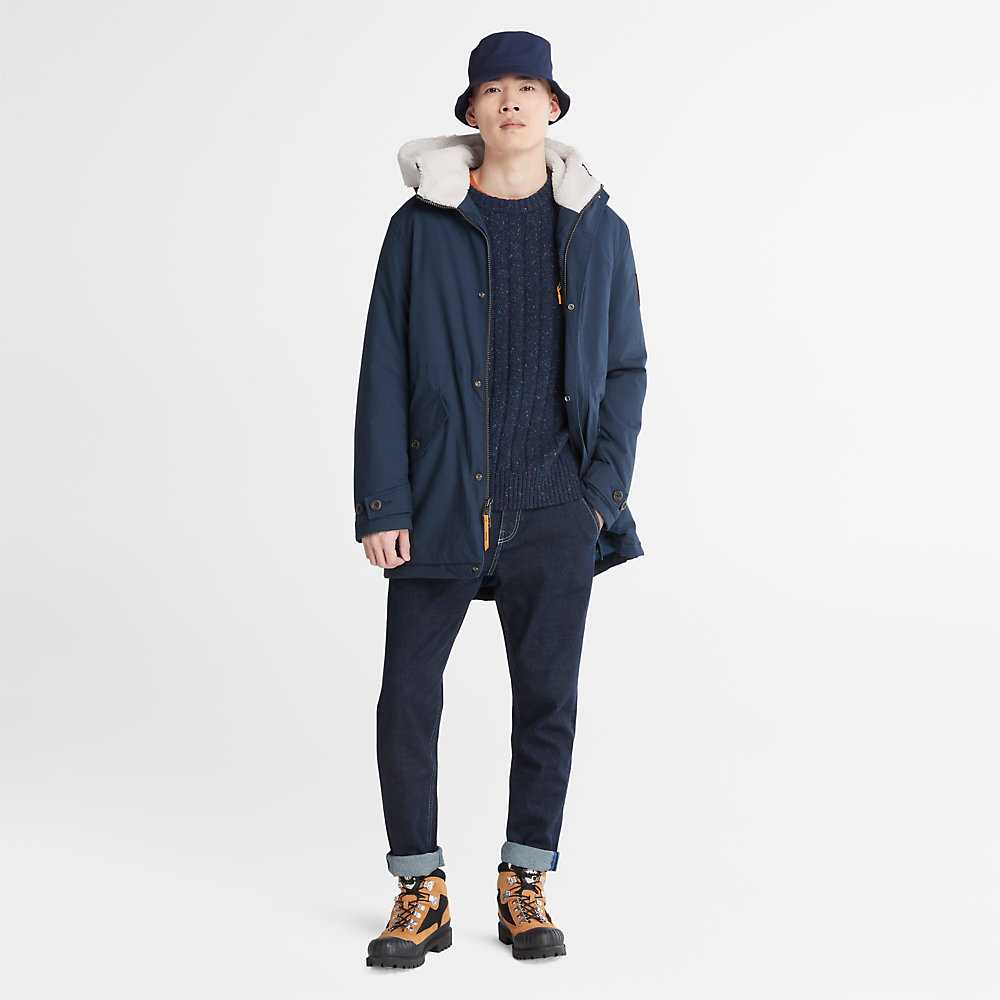 Men's Timberland Mt. Kelsey Parka Jackets Dark Blue | UAE-3498125