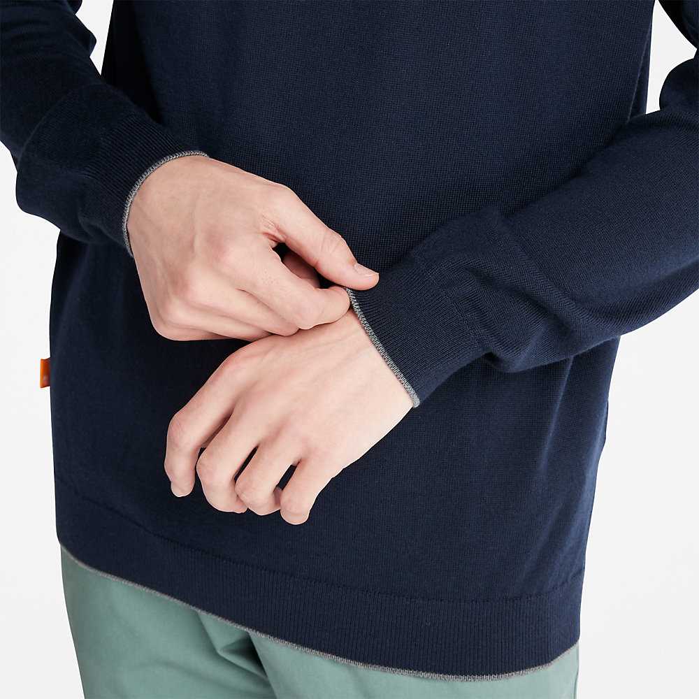 Men's Timberland Nissitissit River Sweaters Navy | UAE-4028136